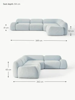 Modulares Ecksofa Wolke (4-Sitzer) aus Bouclé