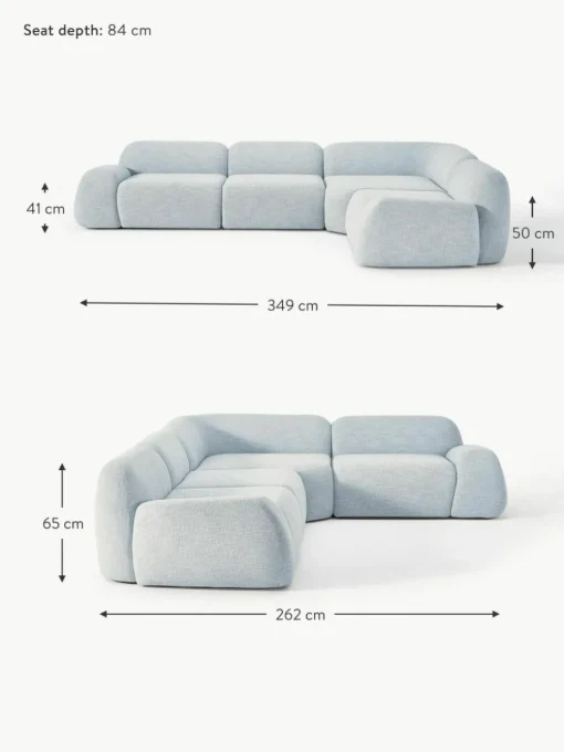 Modulares Ecksofa Wolke (4-Sitzer) aus Bouclé