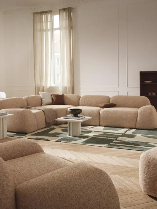 Modulares Ecksofa Wolke (4-Sitzer) aus Bouclé