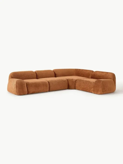 Modulares Ecksofa Wolke (4-Sitzer) aus Teddy-Bouclé