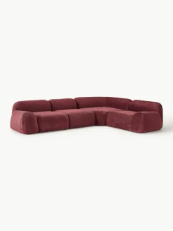 Modulares Ecksofa Wolke (4-Sitzer) aus Teddy-Bouclé
