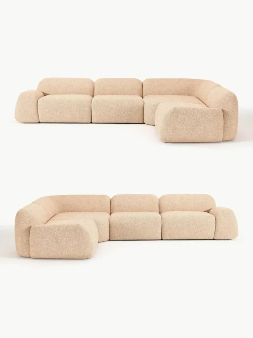 Modulares Ecksofa Wolke (4-Sitzer) aus Bouclé