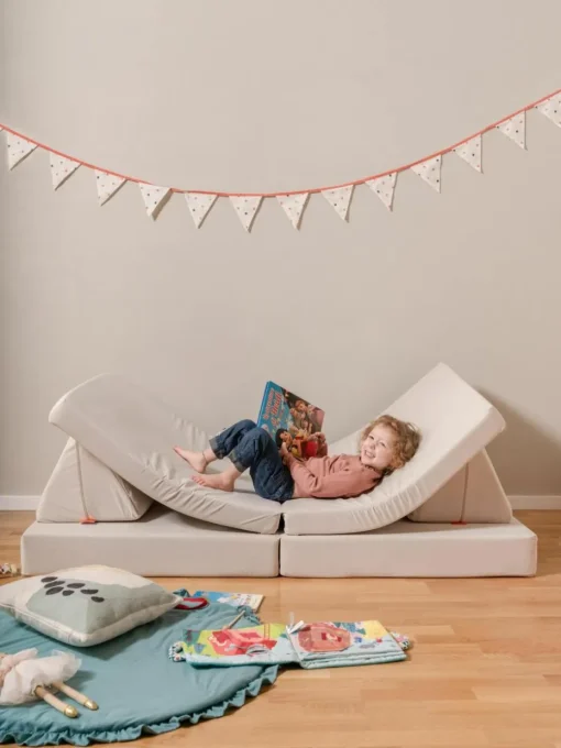 Modulares Kinder-Spielsofa Mila aus Samt, handgefertigt