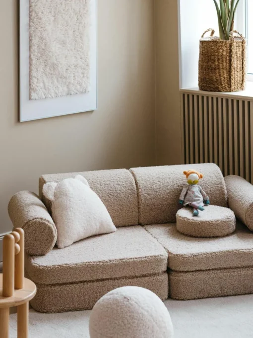 Modulares Kinder-Spielsofa Sugar aus Teddy, handgefertigt