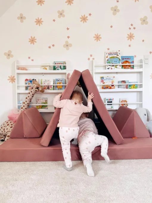 Modulares Kinder-Spielsofa Mila aus Samt, handgefertigt
