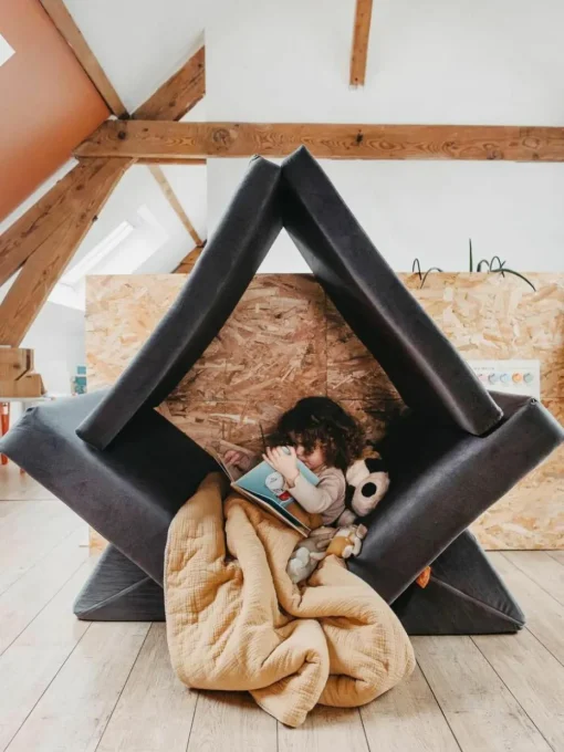 Modulares Kinder-Spielsofa Mila aus Samt, handgefertigt