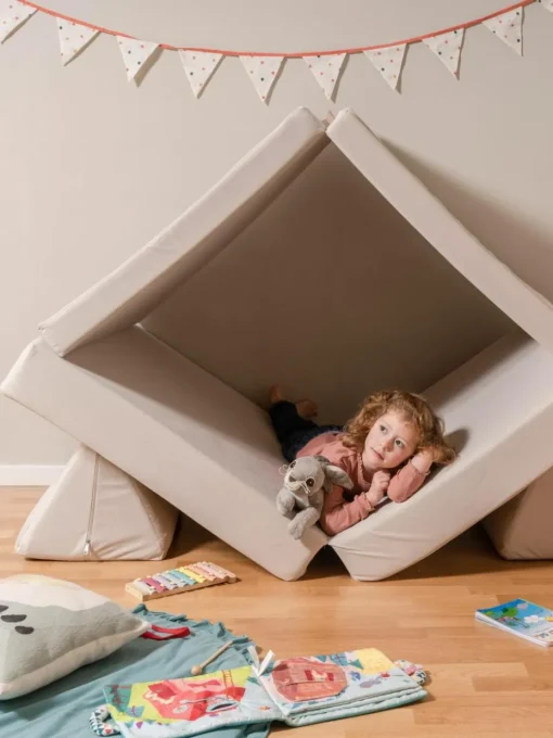 Modulares Kinder-Spielsofa Mila aus Samt, handgefertigt