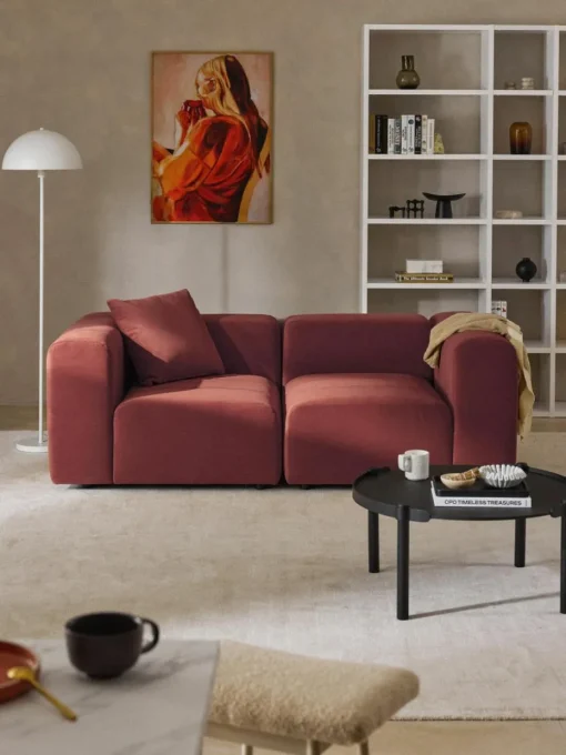 Modulares Samt-Sofa Lena (3-Sitzer)