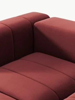 Modulares Samt-Sofa Lena (3-Sitzer) mit Hocker (links/rechts)