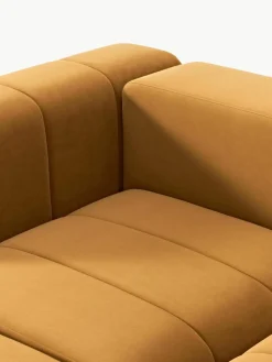 Modulares Samt-Sofa Lena (3-Sitzer) mit Hocker (links/rechts)