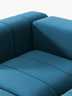 Modulares Samt-Sofa Lena (4-Sitzer) mit Hocker (links/rechts)