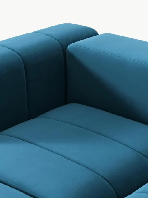 Modulares Samt-Sofa Lena (4-Sitzer) mit Hocker (links/rechts)