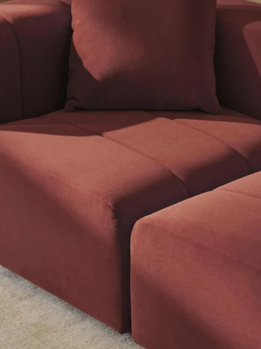 Modulares Samt-Sofa Lena (3-Sitzer)