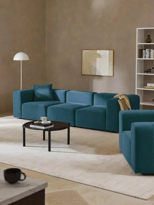 Modulares Samt-Sofa Lena (4-Sitzer)