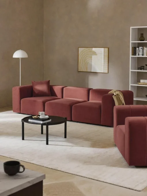Modulares Samt-Sofa Lena (4-Sitzer)