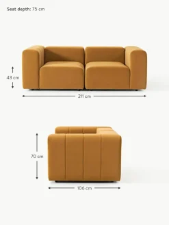 Modulares Samt-Sofa Lena (3-Sitzer)