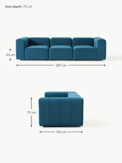 Modulares Samt-Sofa Lena (4-Sitzer)