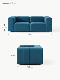 Modulares Samt-Sofa Lena (3-Sitzer)