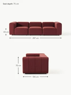 Modulares Samt-Sofa Lena (4-Sitzer)