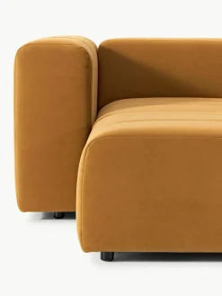Modulares Samt-Sofa Lena (3-Sitzer) mit Hocker (links/rechts)
