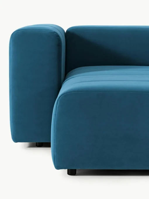 Modulares Samt-Sofa Lena (4-Sitzer) mit Hocker (links/rechts)