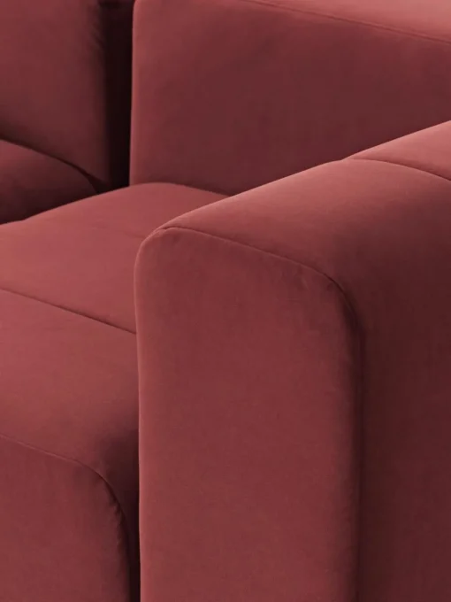 Modulares Samt-Sofa Lena (3-Sitzer) mit Hocker (links/rechts)