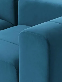 Modulares Samt-Sofa Lena (4-Sitzer) mit Hocker (links/rechts)