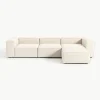 Modulares Sofa Lennon (4-Sitzer) aus Leinen-Mix mit Hocker (links/rechts)