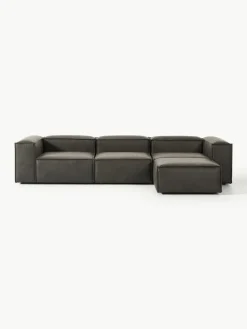 Modulares Sofa Lennon (4-Sitzer) aus recyceltem Leder mit Hocker (links/rechts)