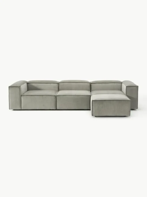 Modulares Sofa Lennon (4-Sitzer) aus Cord mit Hocker (links/rechts)