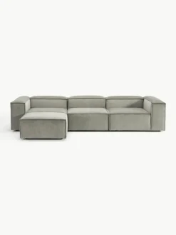 Modulares Sofa Lennon (4-Sitzer) aus Cord mit Hocker (links/rechts)