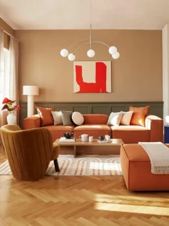 Modulares Sofa Lennon (4-Sitzer) mit Hocker (links/rechts)