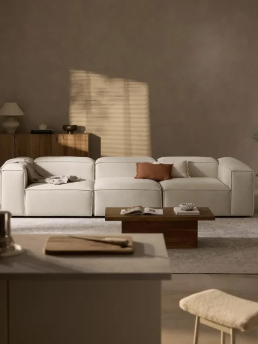 Modulares Sofa Lennon (4-Sitzer) aus Leinen-Mix