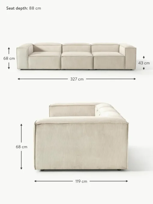 Modulares Sofa Lennon (4-Sitzer) aus Cord