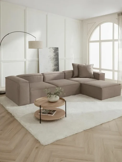 Modulares Sofa Lennon (4-Sitzer) mit Hocker (links/rechts)