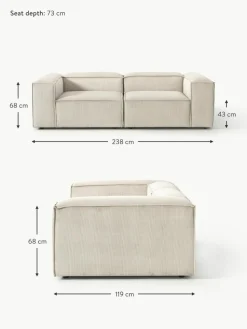 Modulares Sofa Lennon (3-Sitzer) aus Cord