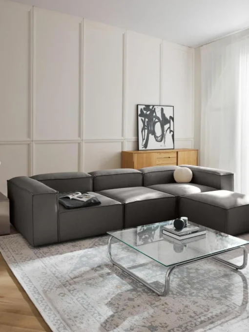 Modulares Sofa Lennon (4-Sitzer) mit Hocker (links/rechts)