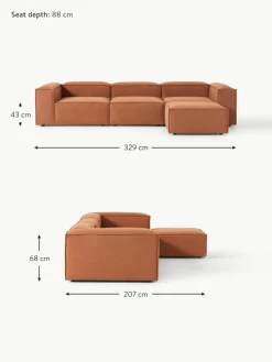 Modulares Sofa Lennon (4-Sitzer) mit Hocker (links/rechts)