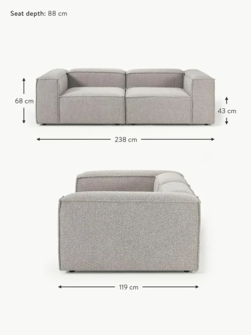Modulares Sofa Lennon (3-Sitzer) aus Bouclé