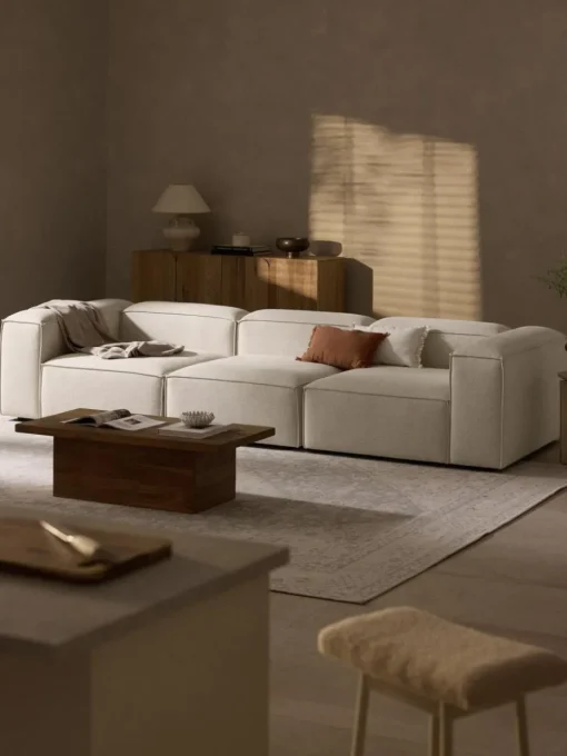 Modulares Sofa Lennon (4-Sitzer) aus Leinen-Mix