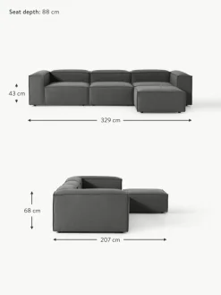Modulares Sofa Lennon (4-Sitzer) mit Hocker (links/rechts)