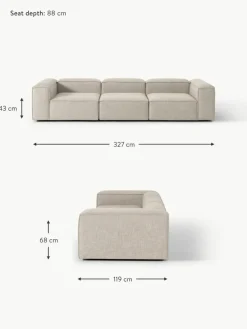 Modulares Sofa Lennon (4-Sitzer) aus Leinen-Mix