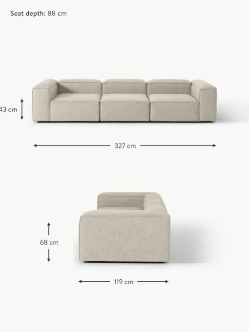 Modulares Sofa Lennon (4-Sitzer) aus Leinen-Mix