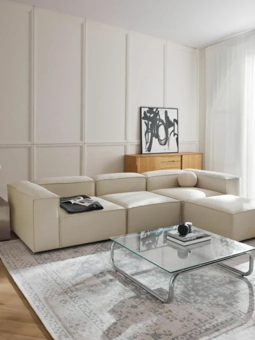Modulares Sofa Lennon (4-Sitzer) mit Hocker (links/rechts)