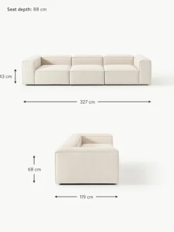 Modulares Sofa Lennon (4-Sitzer) aus Leinen-Mix