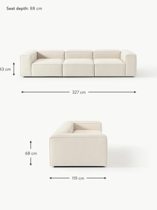 Modulares Sofa Lennon (4-Sitzer) aus Leinen-Mix