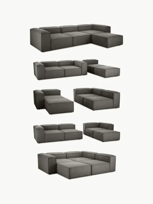 Modulares Sofa Lennon (4-Sitzer) mit Hocker (links/rechts)