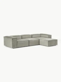 Modulares Sofa Lennon (4-Sitzer) aus Cord mit Hocker (links/rechts)