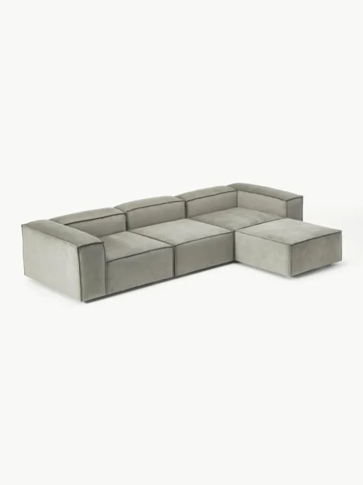 Modulares Sofa Lennon (4-Sitzer) aus Cord mit Hocker (links/rechts)