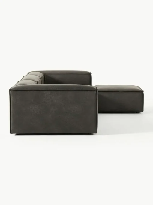 Modulares Sofa Lennon (4-Sitzer) aus recyceltem Leder mit Hocker (links/rechts)